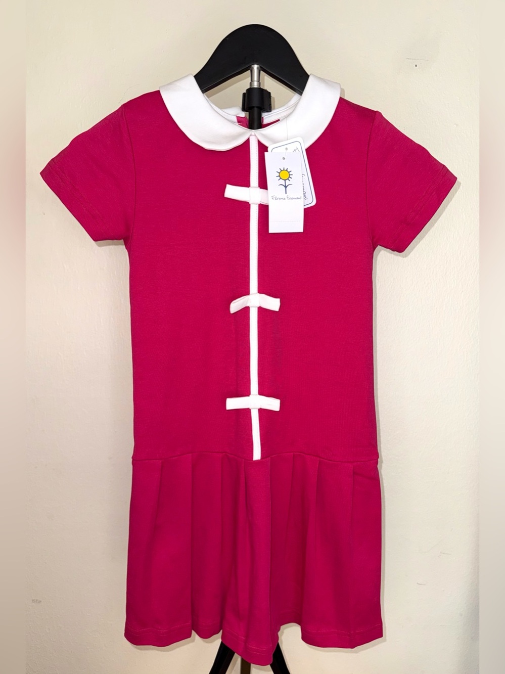 Florence Eiseman Knit Dress with Pleated Skirt and Bows, size 6X, NWT